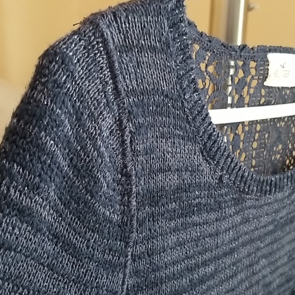 Lace open back navy striped sweater - Picture 9 of 10